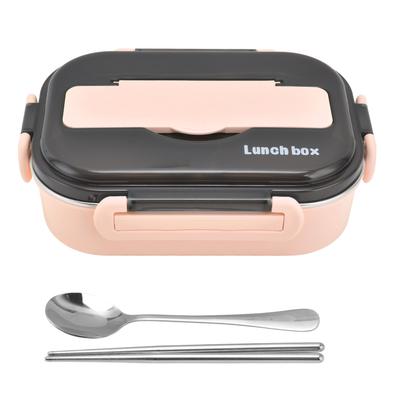 1L Bento Box 304 Stainless Steel Compartment Leak Proof Portable Thermal Lunch Box with Chopsticks