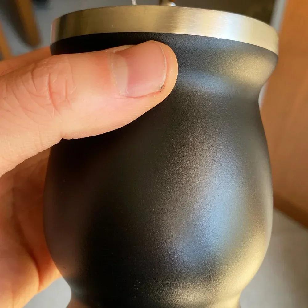 304 Stainless Steel Yerba Mate Cup Double Wall UPORS 8oz Argentine Yerba Mate Gourd With Bombillas and Cleaning Brush