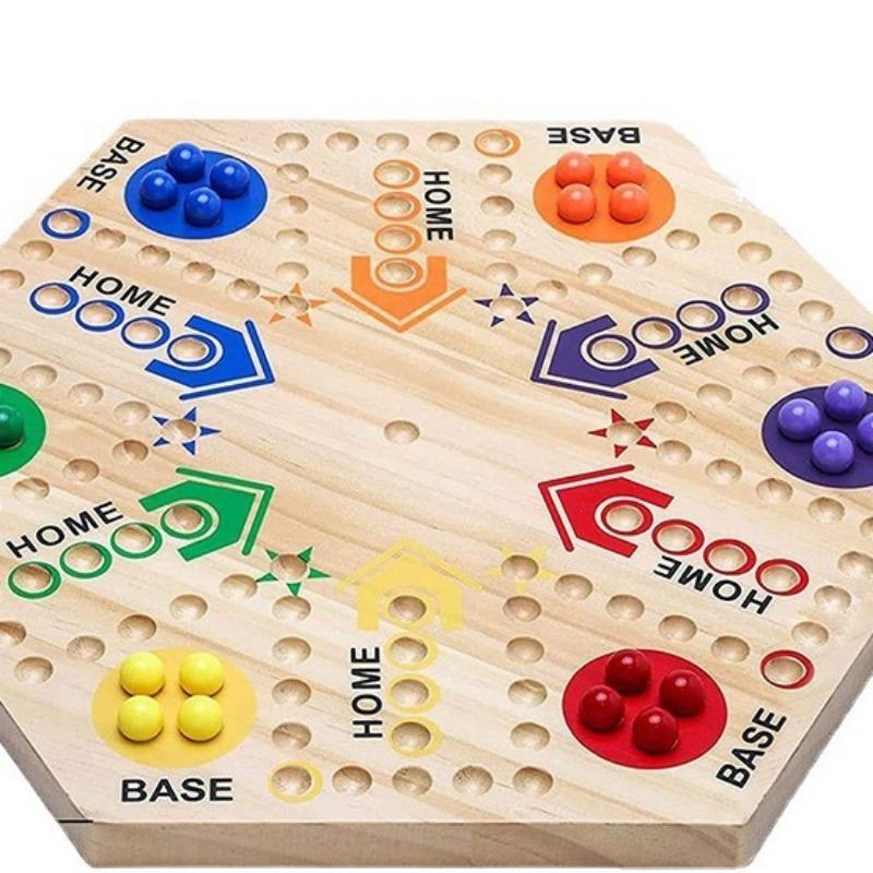 Brettspiel Doppelseitig Tischspiel Fliegendes Schach Bemaltes Lernspiel 4 und 6 Spieler Reisespiel Partygeschenke Familienspiele