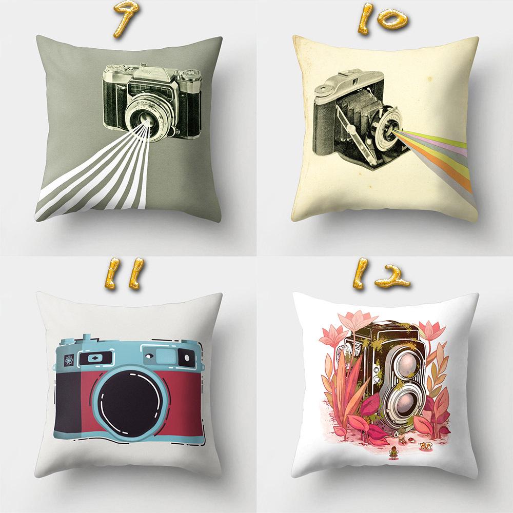 Polyester Creative Home Camera Pillow Case Car Cushion Office Pillow
