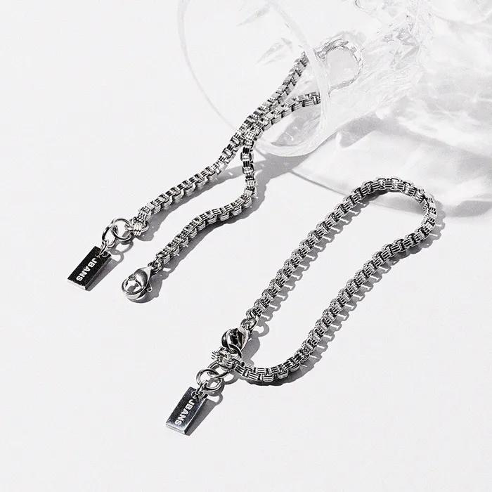 3-Line Cube Slim Layered Chain Bracelet (C2503AC1285_SV)