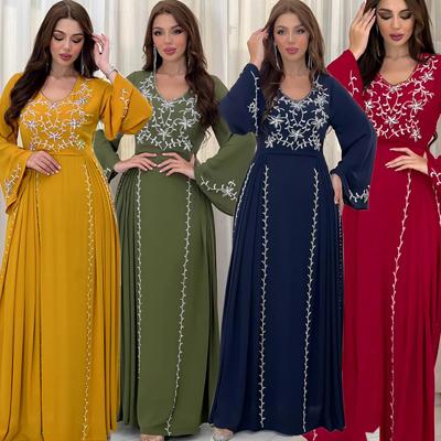 Oriente Médio, Europa e América Bordado Adesivo Vestido Muçulmano Elegante Festa Banquete Robe