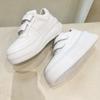 Thick-soled Velcro little white shoes women's 2025 new spring and autumn popular versatile leather muffin sports and leisure board shoes