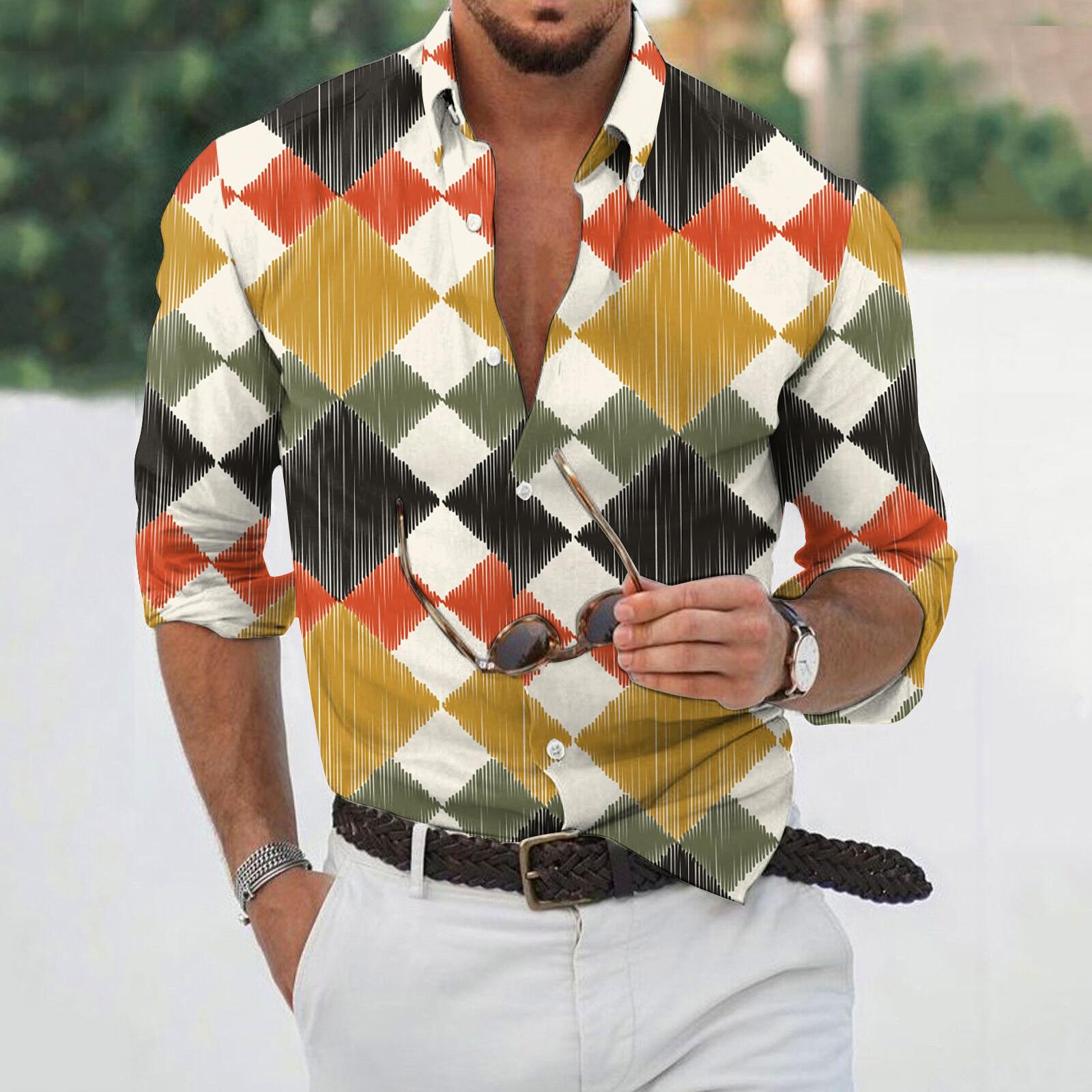 

Дизайнерская весна-лето мужская повседневная 3D-хэллоуинская печать Гавайская рубашка Блузка Рубашки с длинным рукавом XXXXL