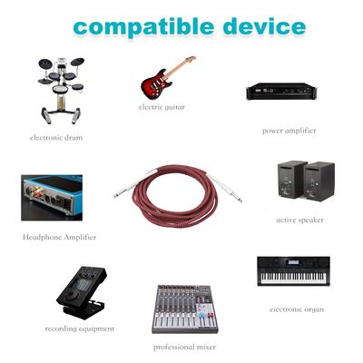 Guitar Cable 6.35mm 1/4'' Mono Instrument Cord for Electric Mandolin 3/5/1/1.8/10meters