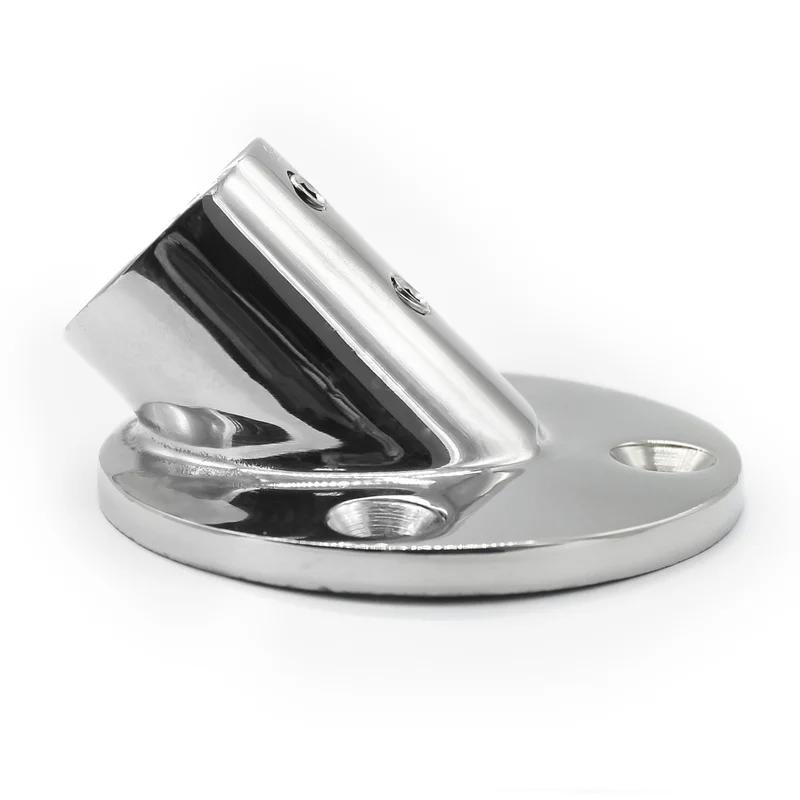 316 oțel inoxidabil 45 de grade pentru puntea bărcii, balustradă, bază rotundă pentru accesorii de piese pentru bărci cu tub de 1"