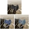 Street Style Star Pattern Denim Chain Crossbody Bag With Zipper Closure For Daily Use