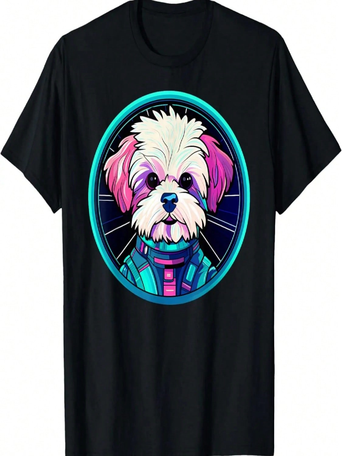 Maltipoo Funny Colorful Cosmic Galaxy Astronaut Space Puppy T-Shirt S разноцветный