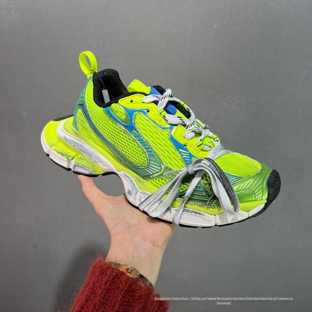 Men's Black Distressed Style 3XL Thick-Soled Casual Sports Dad Shoes with Height Boost