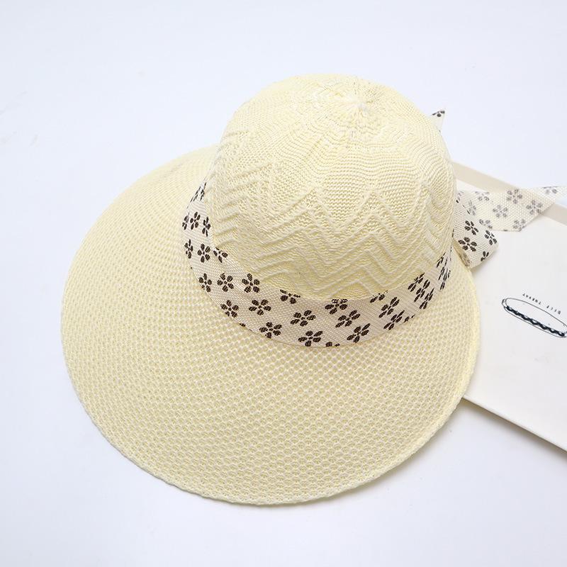 Summer straw hat big brim fashionable flower sweet seaside vacation beach breathable sun protection sun hat women's