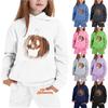 Kids Halloween Hoodie and Pants Set Pumpkin Print Long Sleeve Pullover Sweatshirt and Elastic Waist Jogger Pants Outfit for Boys and Girls