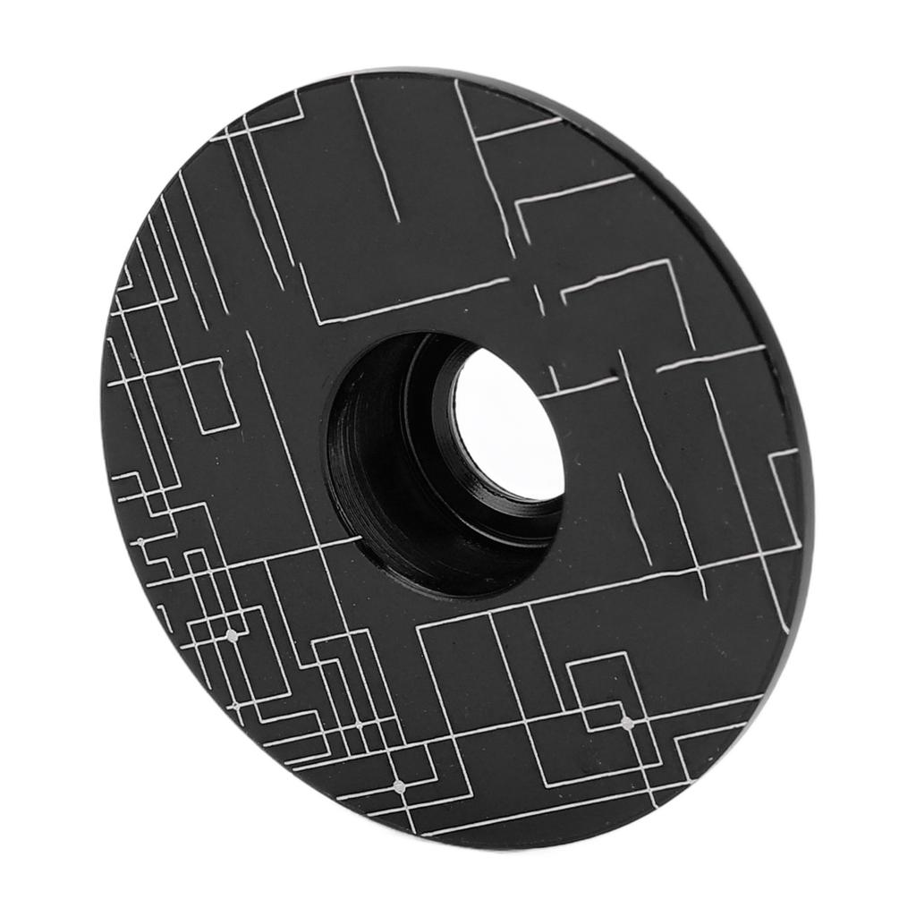 Bicycle Headset Top Cap Aluminum Alloy Mountain Bike Headset Stem Top Cover with BoltsBlack