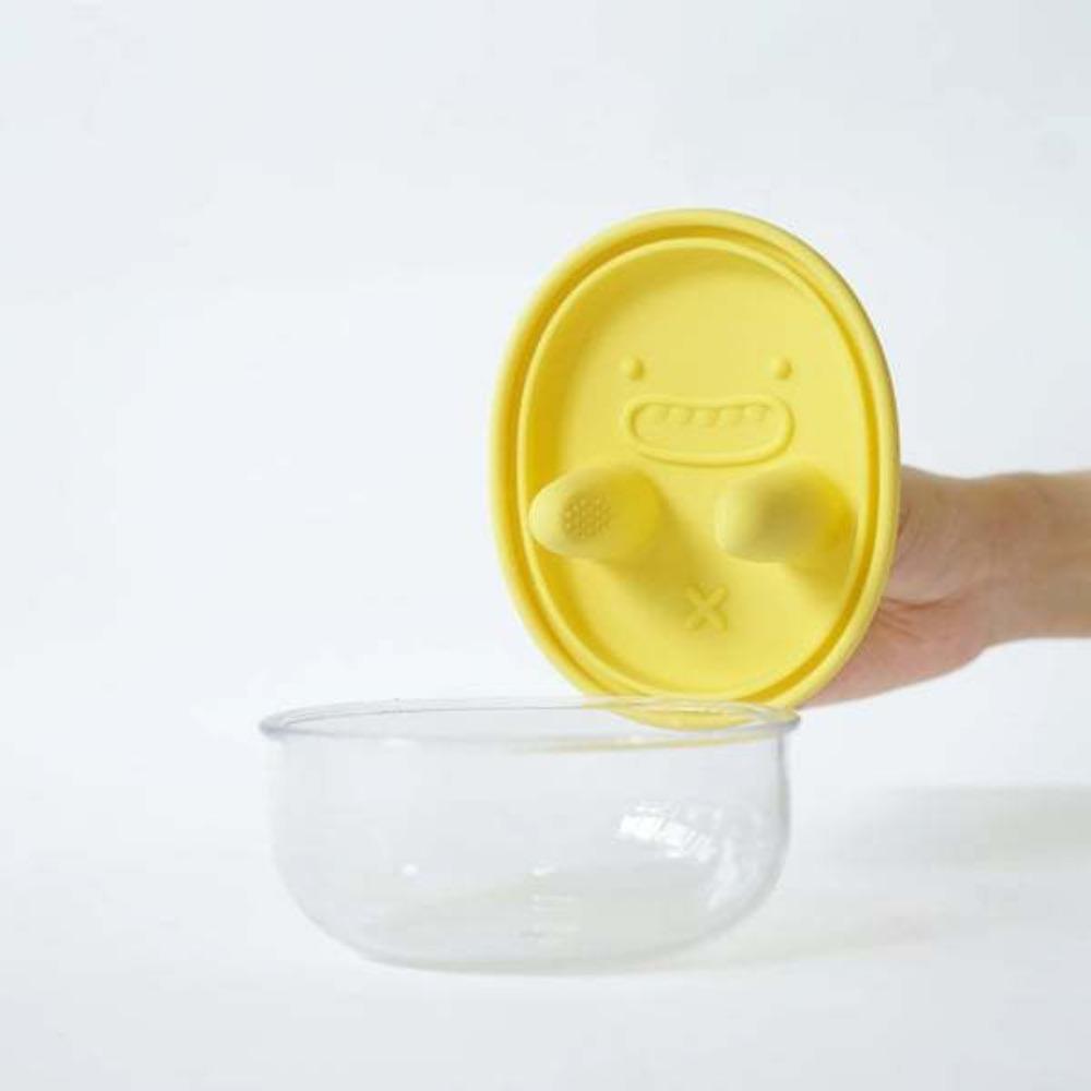 

Portable Silicone Lid Snack Storage Box No-Mess Multifunctional Lunch Box Reusable Leak-Proof Food Container Office жовтий