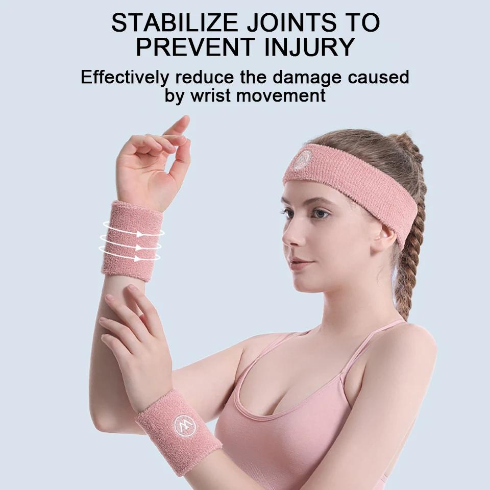 Exercise Headband Wristband Set Gym Sweatband for Men Women Comfortable Yoga Tennis Workout Weight Loss Fitness