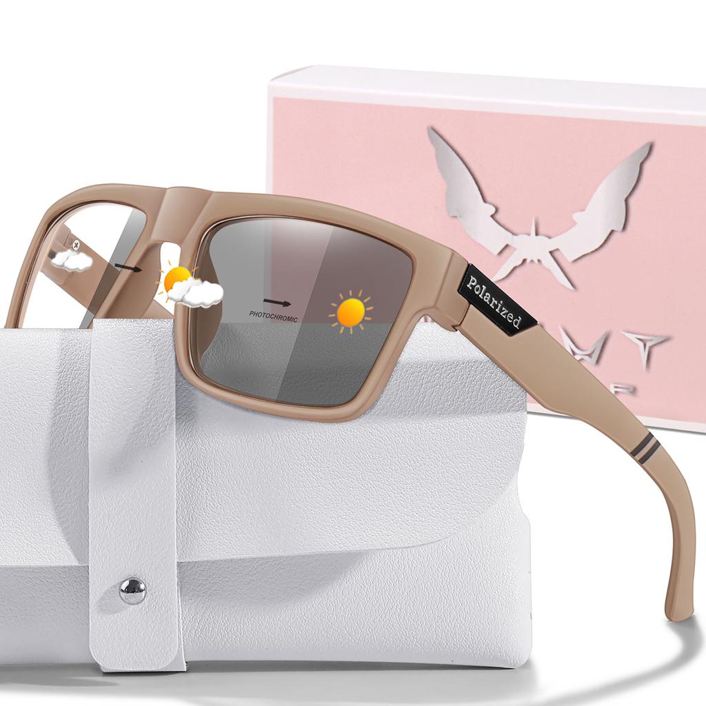 Fashion Polarized Color Changing Cycling Sunglasses Men Night Vision Car Driving Sunglass Dirt Bike Motorcycle Glasses