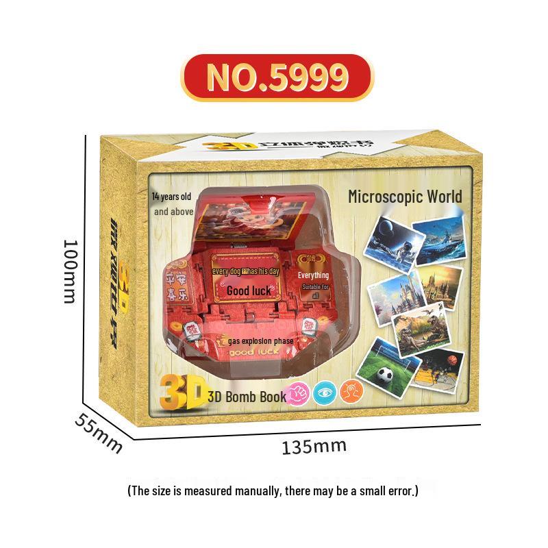 3D Dinosaur & Space Astronaut Pop-Up Keychain Book: Educational, Creative Decompression Toy