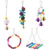 5pcs  Set Wooden Bird Parrot Swing Hanging Chew Climbing Toy Set Cockatiel Budgie