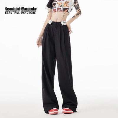 Women's High-Waist Draped Wide-Leg Casual Pants