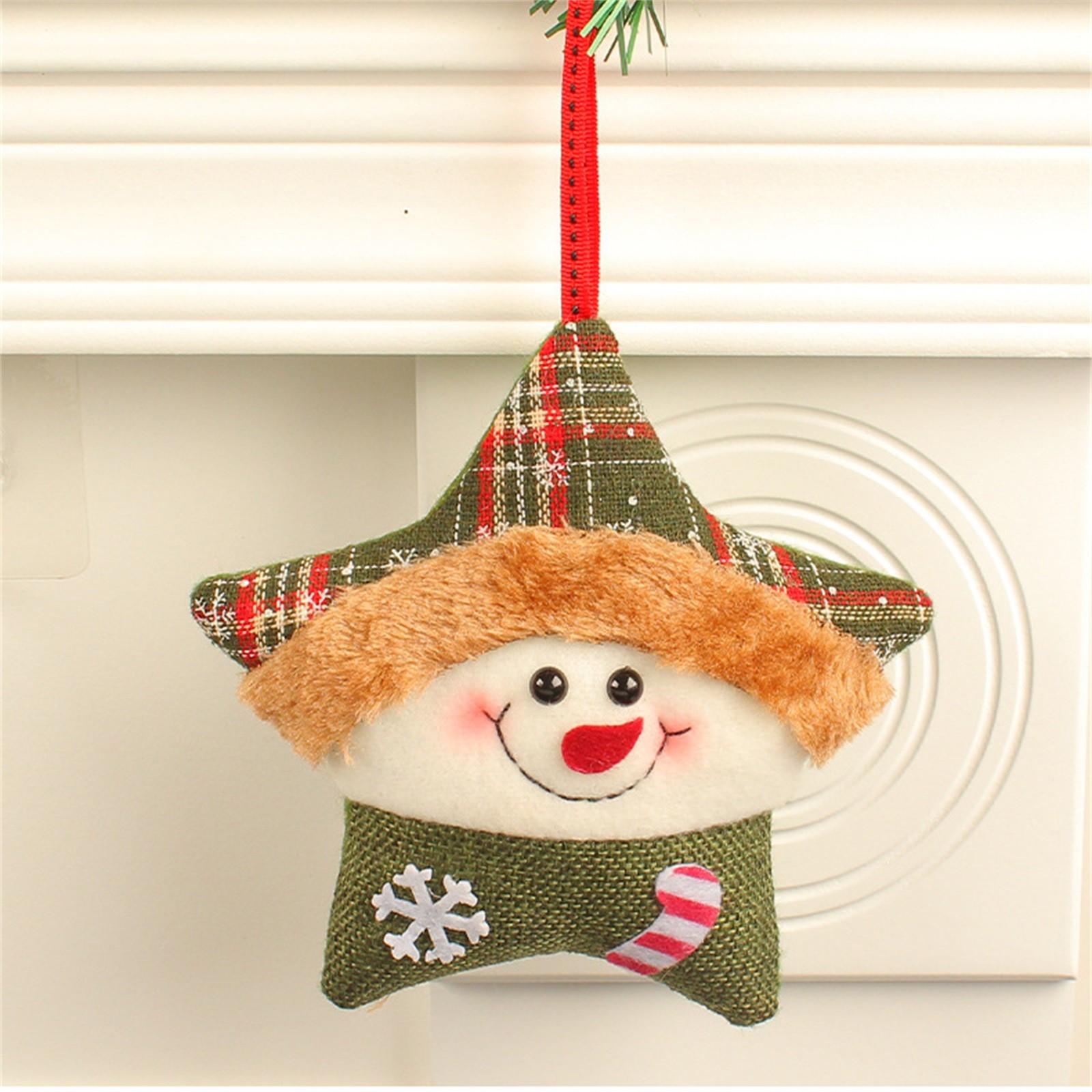 

Рождественское украшение Санта-Клаус Лось Рождественская елка Декоративная плюшевая рождественская звезда Фигурка Подвеска3D One Size