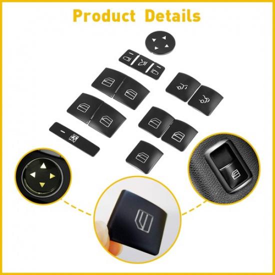 For Mercedes Benz E C-Class Car GLK Door Armrest Window Switch Button Cover Trim