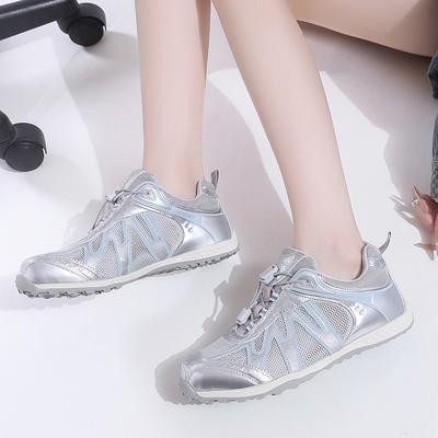 Women's Shoes Summer Mesh Breathable Little White Shoes Flat Bottom German Training Shoes Women's 2025 Dad Shoes Forrest Gump Soft Sole Breathable Me