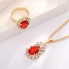 4PCS Rhinestone Water Drop Necklace Earring Jewelry Sets for Women Sale Personalized Wedding Bride Accessories