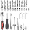 46pcs Set Car Repair Tool 1/4-inch Socket Set Car Repair Tool Ratchet Torque Wrench Combo Tools Kit Auto Repairing Tool Set