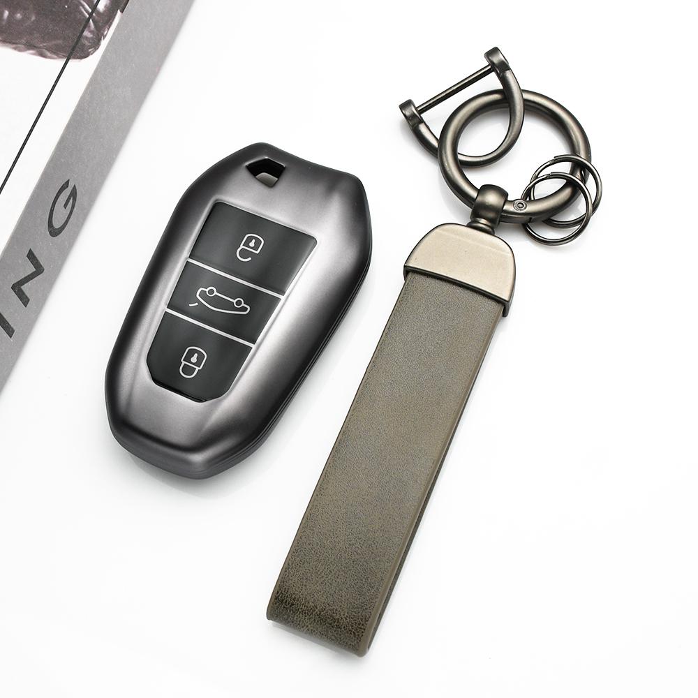 3 Buttons For Peugeot 508 2008 3008 5008 208 308 Citroen C3 C5 Aircross C4 Picasso Ds 3 7 Gun Grey Tpu Car Key Fob Case Cover