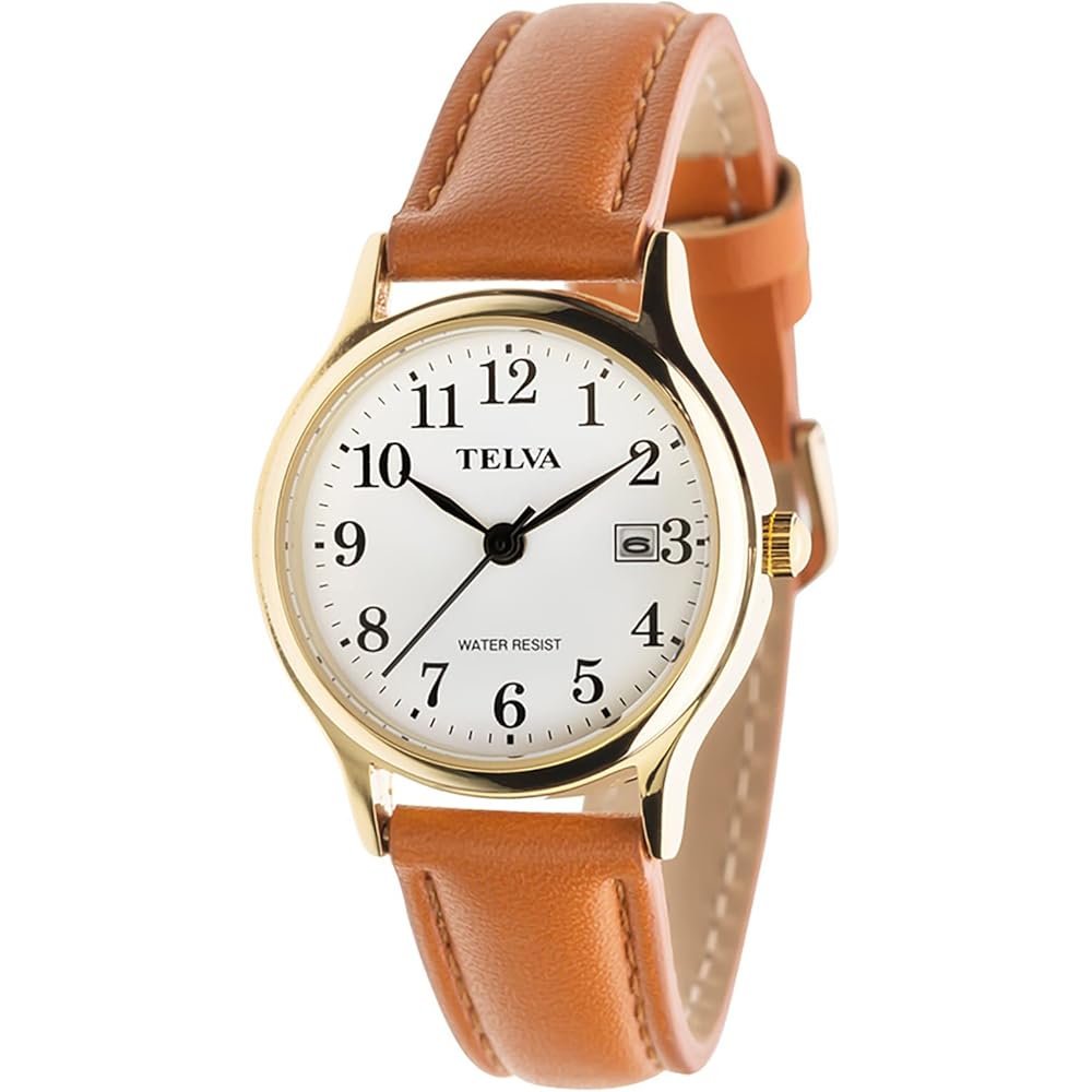 Crepha Analog Quartz Watch Women s 3ATM Water Resistant Calendar Function Leather Band 14mm White Brown
