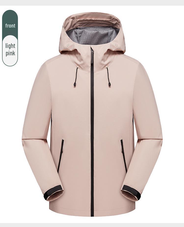 2025 Model Windproof Waterproof Single-Layer Softshell Jacket for Couples, with 2-Way Zipper