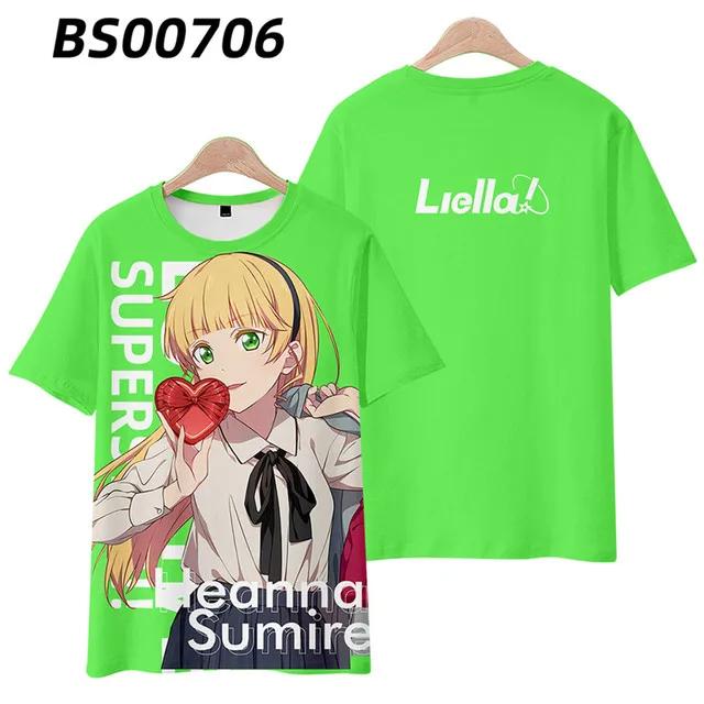 NEW! LoveLive!SuperStar!! 3D Print T-shirt Summer Fashion O-Neck Short Sleeve Popular Japanese Anime Streetwear Unisex Clothes