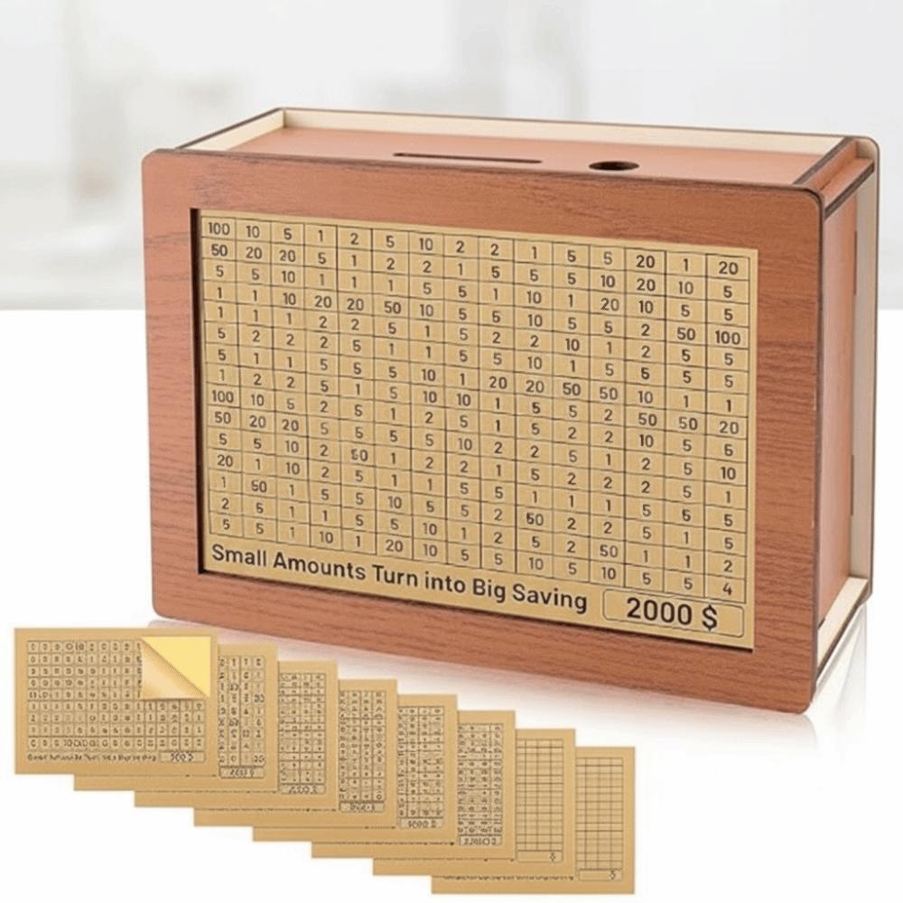 Reusable Coin Tray Storage Case Wooden Money Storage Bank Crafts Money Saving Box Children Gifts