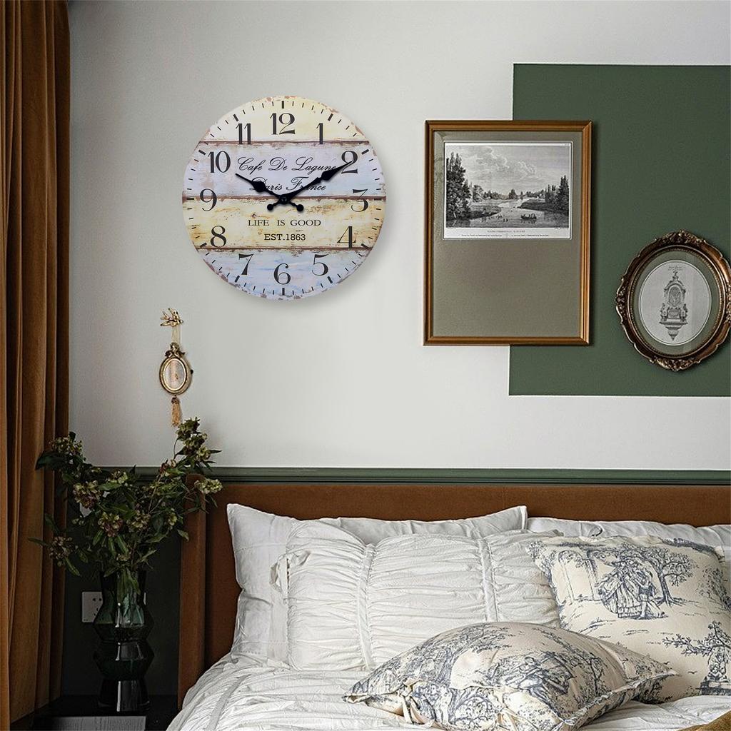 Haute Qualité Vintage Haute Qualité Rayé Bois de Haute Qualité Motif de Haute Qualité Bois de Haute Qualité Mur de Haute Qualité Horloge de Haute Qualité