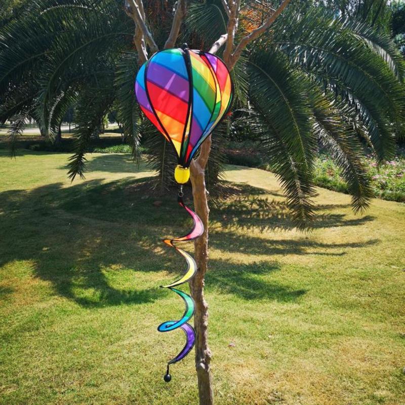 Air Balloon Wind Spinner Rainbow Hanging Wind Twister Outdoor Windmill Garden Yard Home Festival Celebration Balloon