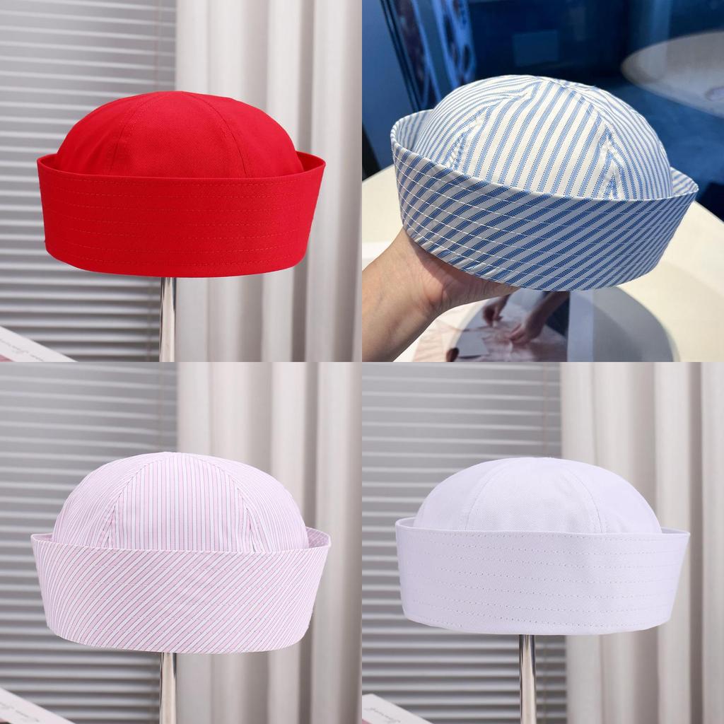 Stylish Striped Sailor Hat For Women Summer Lightweight Breathable Fashion Accessory