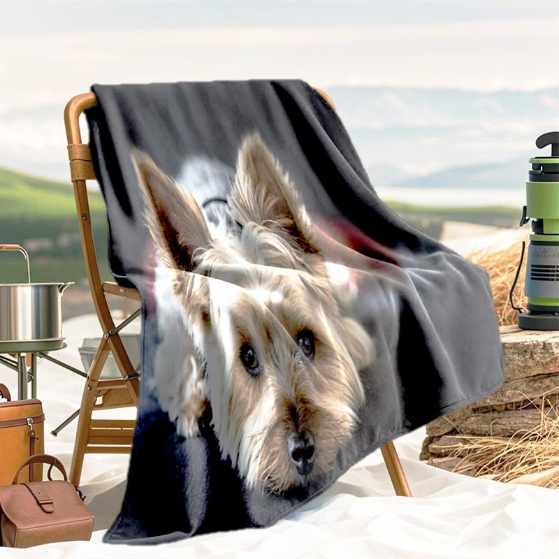 1pc Dog Pattern Blanket, All Season Lightweight Home Office Outdoor Nap Multifunctional Blanket