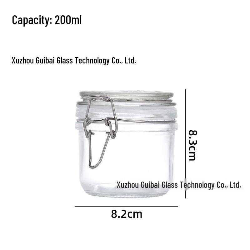 Small Capacity Snap Lid Glass Storage Jar for Dried Fruit & Tea