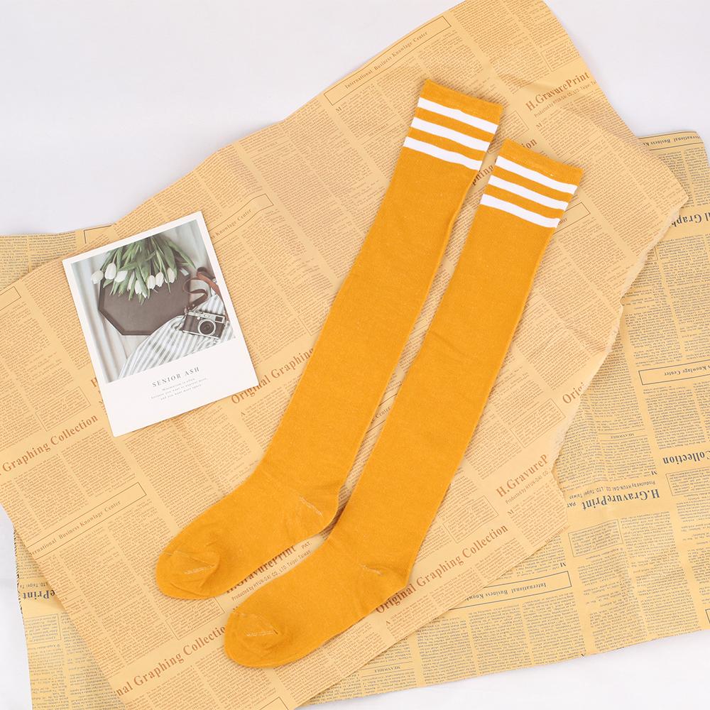 Long Socks With Three Stripes And Over The Knee College Style Performance Dance Women's Pressure Cotton Stocking