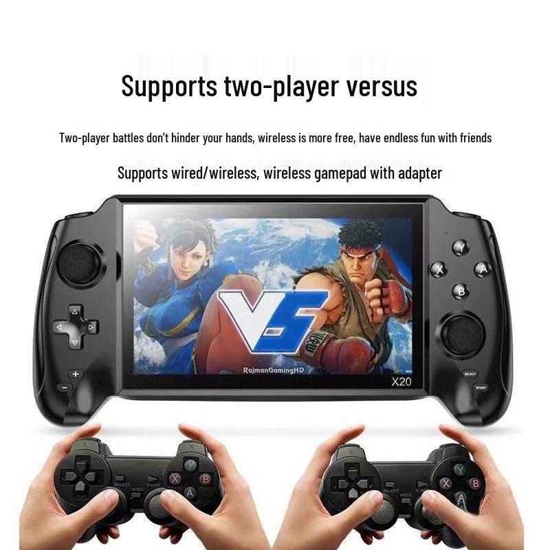 7-Inch HD Handheld Game Console with Joystick and Retro Arcade Games