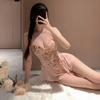 Pure Desire Lace Floral Open-Crotch Jumpsuit - Sexy Lingerie with Tempting Fragrance