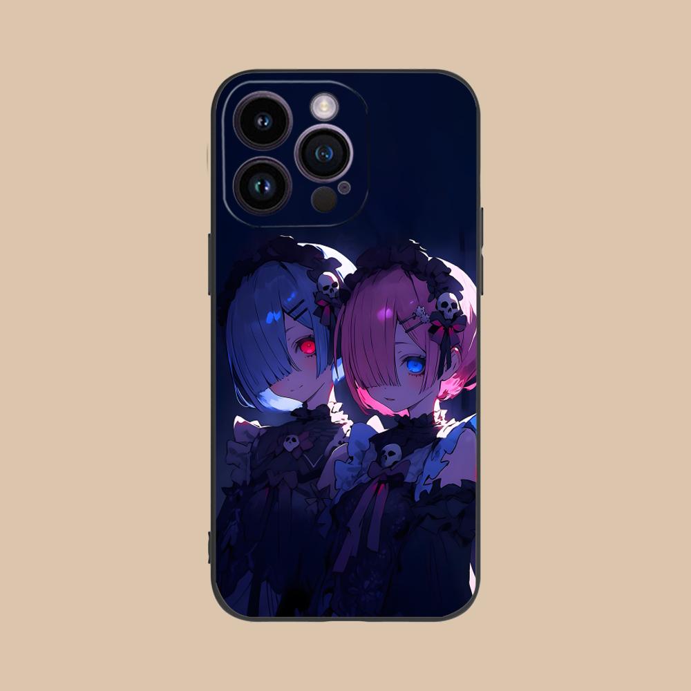 ReZero Rem Ram Matte TPU Mobile Phone Case for iPhone 17 16 15 14 13 12 11 X XR XS 8 7 Air Pro Max Plus Mini Colorful Cover
