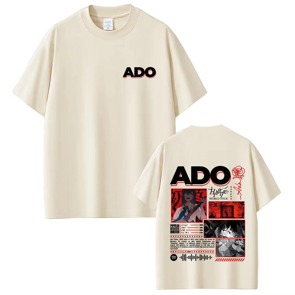 Limited Ado Hibana World Tour 2025 T-shirt Summer Men Women Fashion Pop Music Streetwear Male Japanese Style Short Sleeve Tshirt