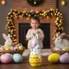 Colorful Easter Bunny Figurine Hand-Painted Cartoon Rabbit Statue  Tabletop Decor