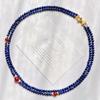Vintage High-Quality Natural Lapis Lazuli Chalcedony Design Double-Layer Clavicle Chain Necklace