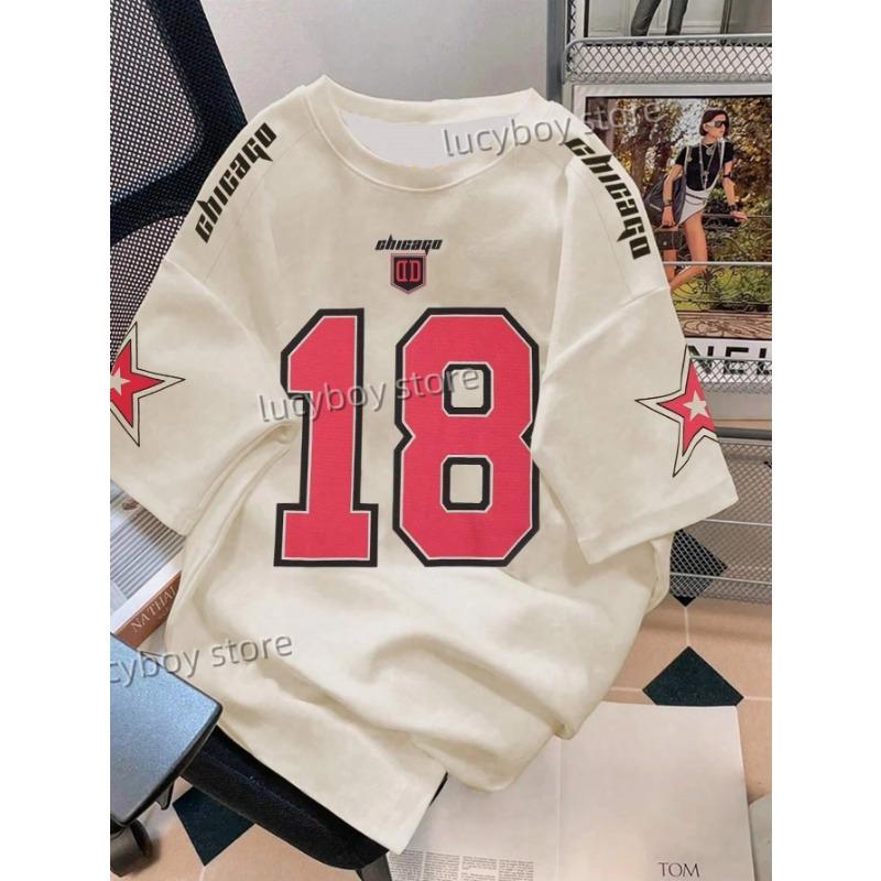 Mens 3D Number 18 Printed Short Sleeve T Shirt Man V Neck Sportwear Brooklyn Racing Football Tee Vintage Casual Tops Men Clothes