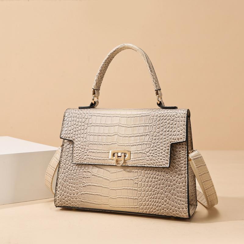Handbag bag women's high-end sense stone pattern texture fashionable versatile women's bag commuting to work shoulder messenger bag