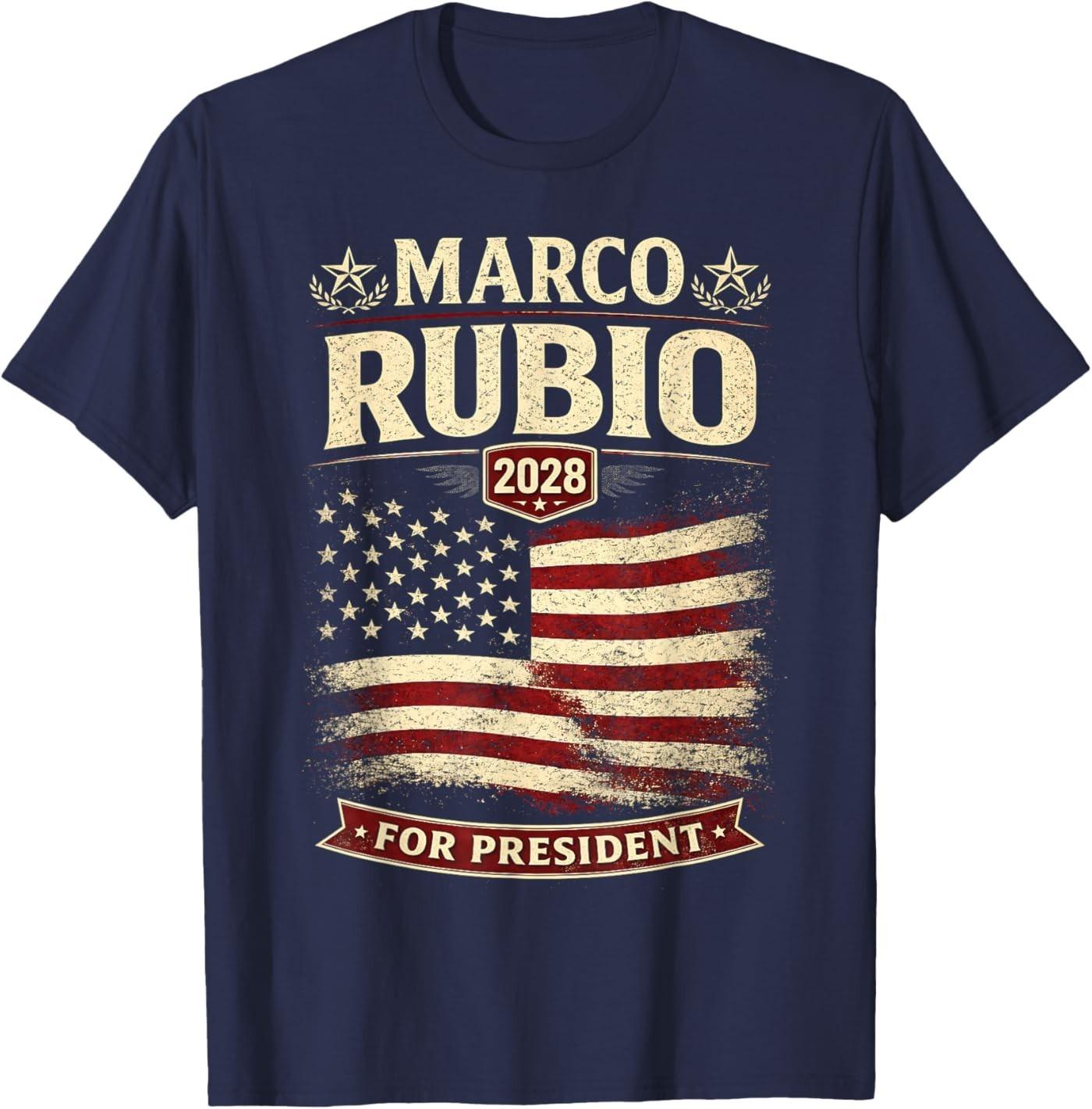 Marco Rubio President 2028 Rubio 2028 Retro Election Vintage T-Shirt S разноцветный