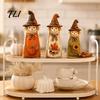 Autumn Tiered Tray Decor Vintage Resin Scarecrow Figurines, Fall Harvest Pumpkin Sunflower Maple Halloween Tabletop Ornaments Leaf Decor, Thanksgiving