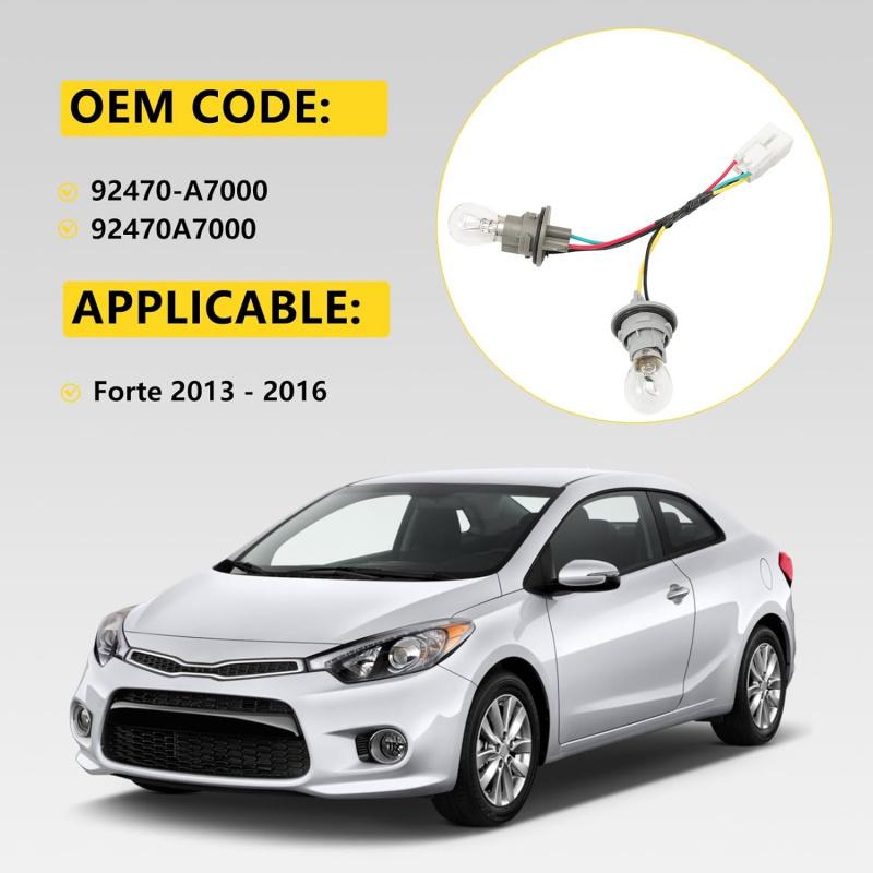 Rear Tail Light Socket Wire Harness with for Kia Forte 2013-2016, Replace 92470-A7000