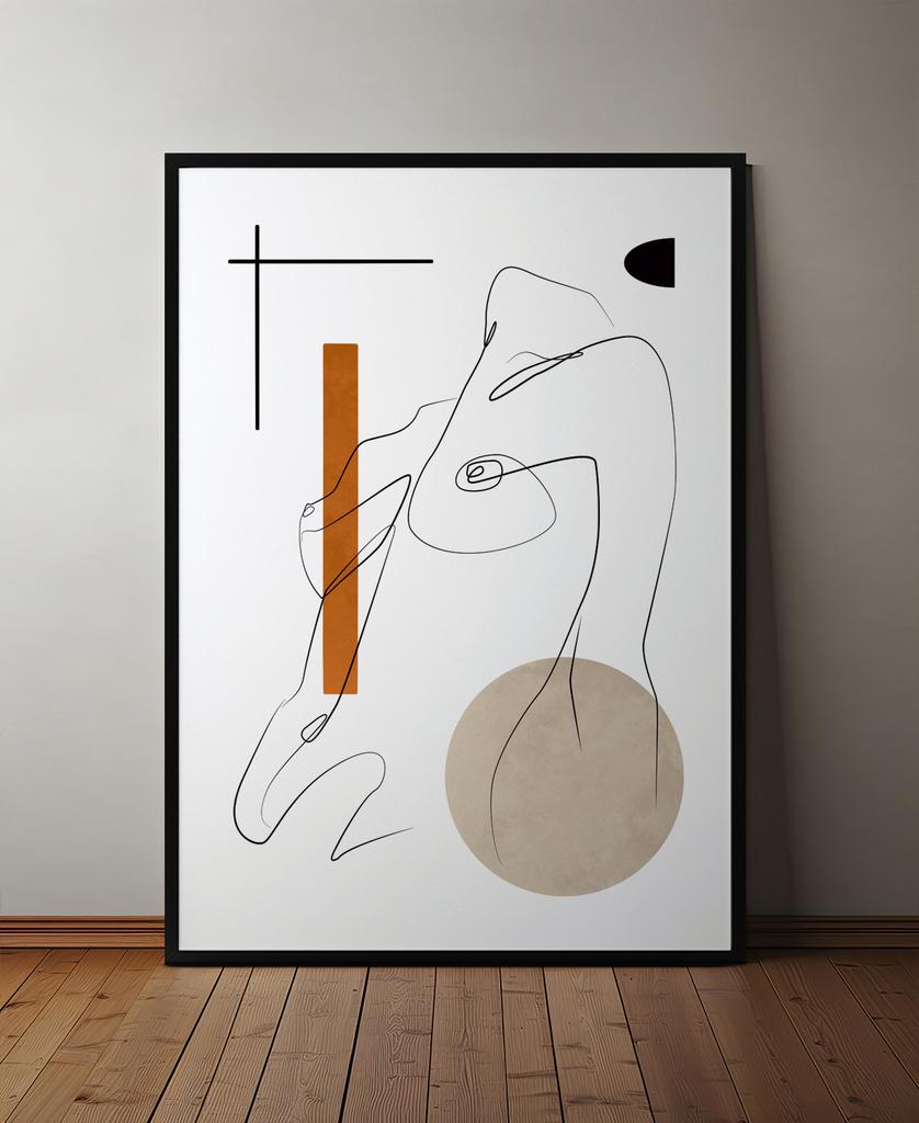 Poster Portrait Boho Style Body In Black Frame